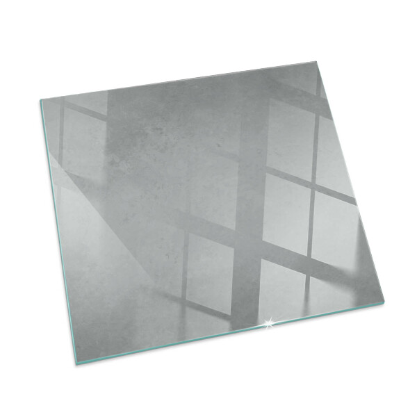 Corner glass hearth rectangular Concrete texture with effect