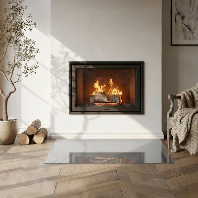 Corner glass hearth rectangular Concrete texture with effect
