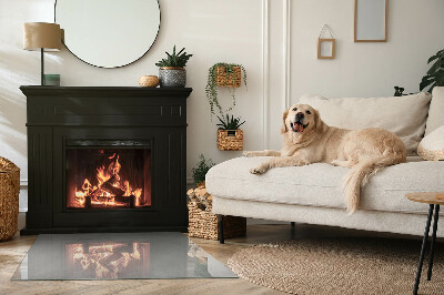 Corner glass hearth rectangular Concrete texture with effect