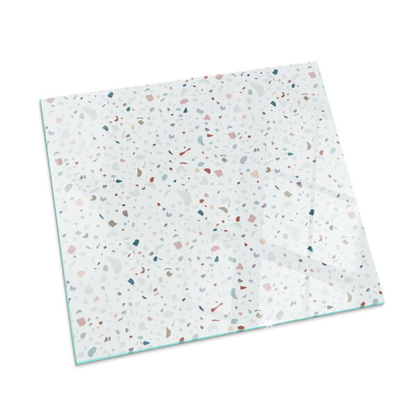 Corner glass hearth rectangular Pattern with small shapes