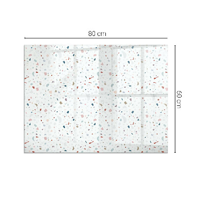 Corner glass hearth rectangular Pattern with small shapes