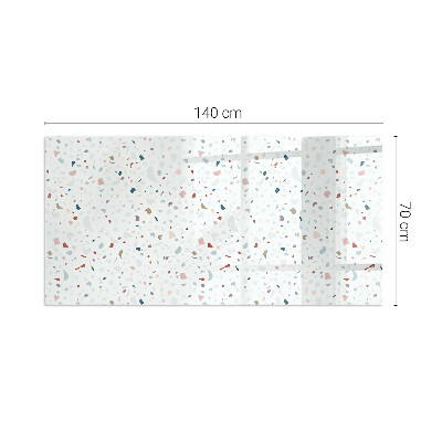 Corner glass hearth rectangular Pattern with small shapes