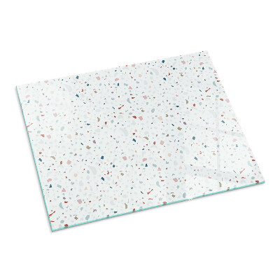 Corner glass hearth rectangular Pattern with small shapes