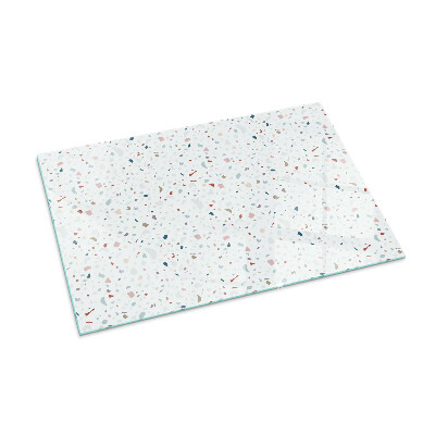 Corner glass hearth rectangular Pattern with small shapes