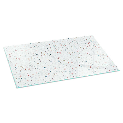 Corner glass hearth rectangular Pattern with small shapes