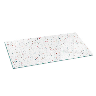 Corner glass hearth rectangular Pattern with small shapes