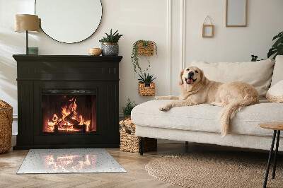 Corner glass hearth rectangular Pattern with small shapes