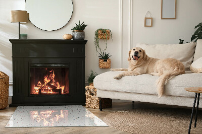 Corner glass hearth rectangular Pattern with small shapes
