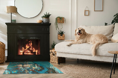 Glass fire hearth rectangular Abstract organic pattern