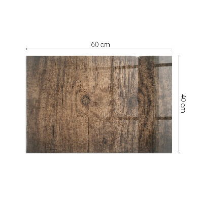 Glass fire hearth rectangular Natural wood pattern
