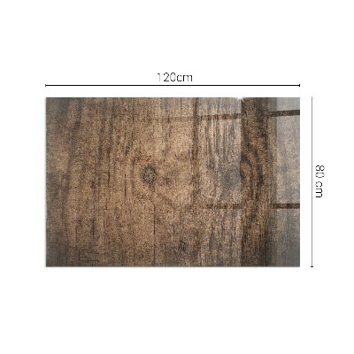 Glass fire hearth rectangular Natural wood pattern