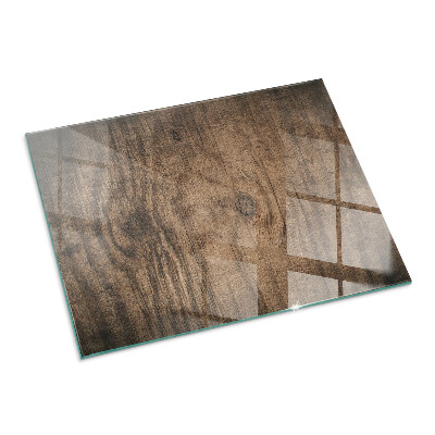 Glass fire hearth rectangular Natural wood pattern