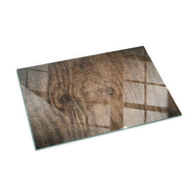 Glass fire hearth rectangular Natural wood pattern