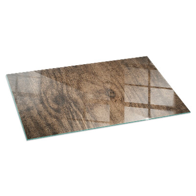 Glass fire hearth rectangular Natural wood pattern