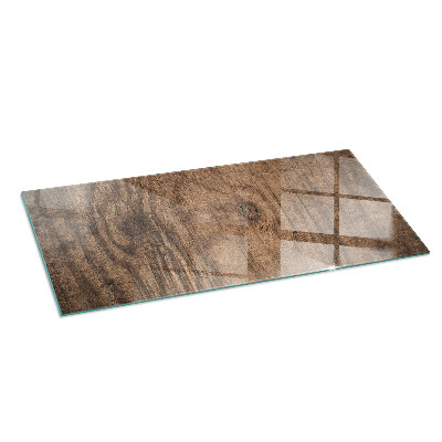 Glass fire hearth rectangular Natural wood pattern