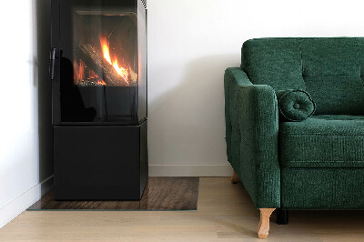Glass fire hearth rectangular Natural wood pattern