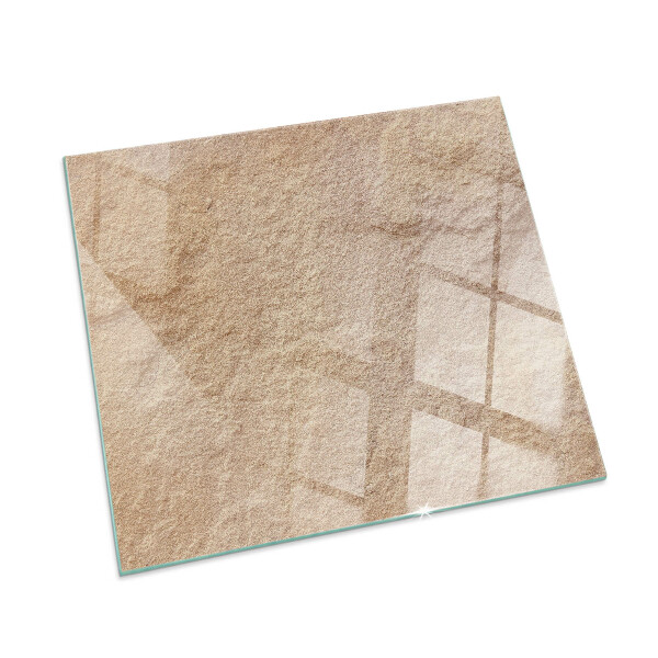 Corner glass hearth rectangular Natural stone texture
