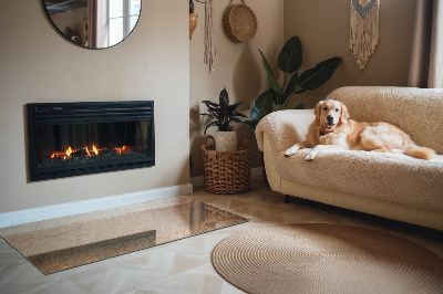 Corner glass hearth rectangular Natural stone texture