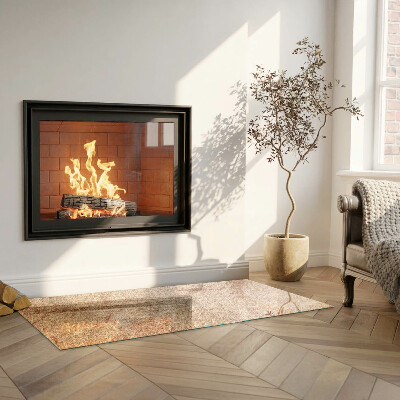 Corner glass hearth rectangular Natural stone texture