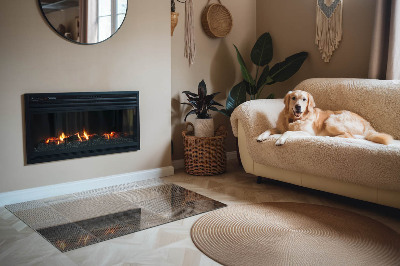 Glass fire hearth rectangular Pattern of perforated sheet metal