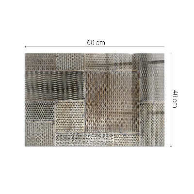 Glass fire hearth rectangular Pattern of perforated sheet metal