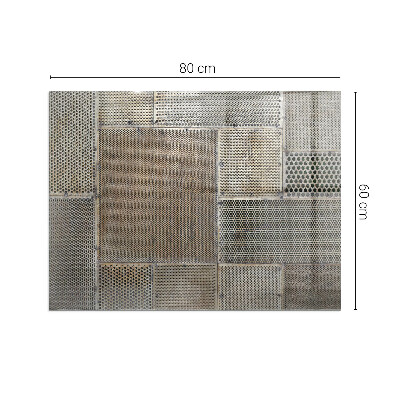 Glass fire hearth rectangular Pattern of perforated sheet metal