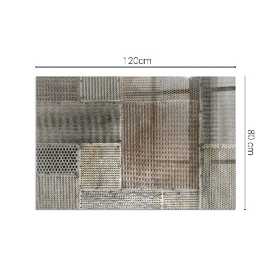 Glass fire hearth rectangular Pattern of perforated sheet metal