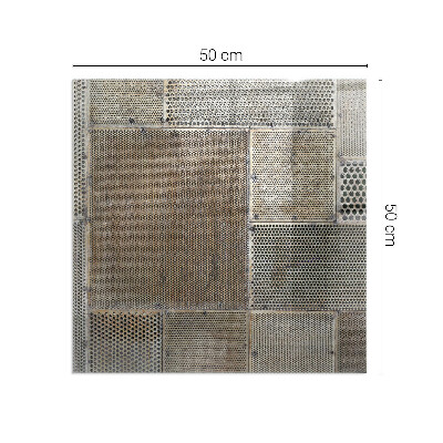 Glass fire hearth rectangular Pattern of perforated sheet metal