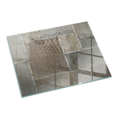 Glass fire hearth rectangular Pattern of perforated sheet metal