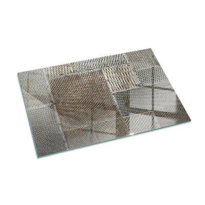 Glass fire hearth rectangular Pattern of perforated sheet metal