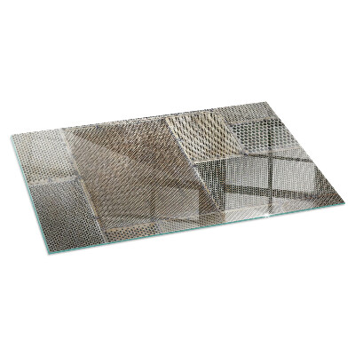 Glass fire hearth rectangular Pattern of perforated sheet metal