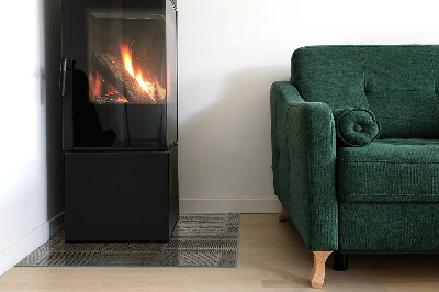Glass fire hearth rectangular Pattern of perforated sheet metal