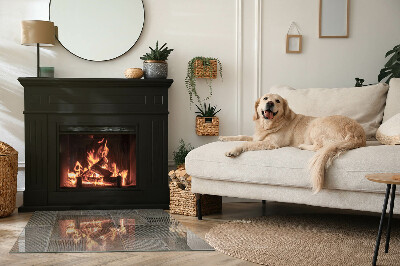 Glass fire hearth rectangular Pattern of perforated sheet metal