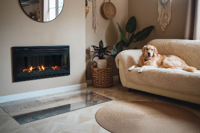 Corner glass hearth rectangular Boards in various shades