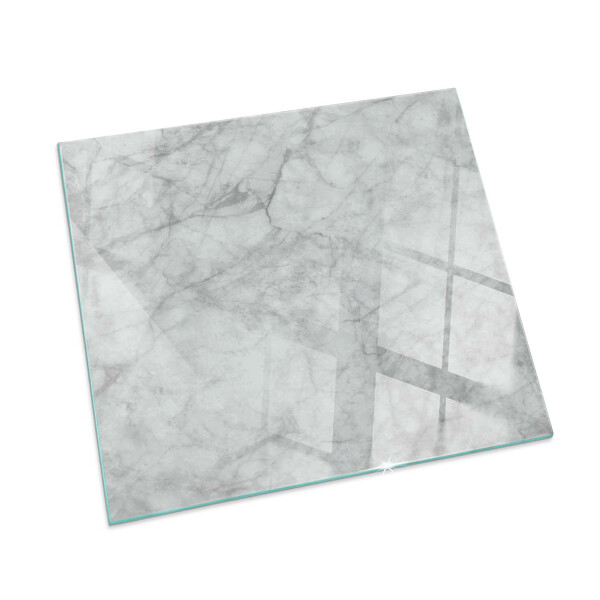 Glass fire hearth rectangular Marble structure pattern