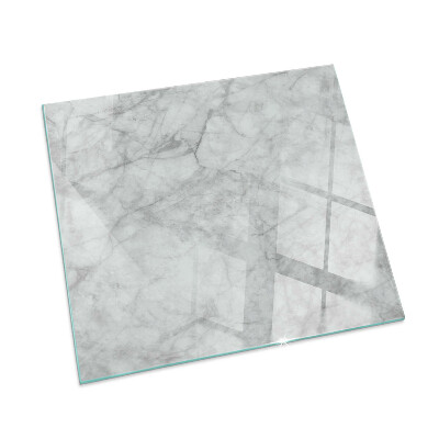 Glass fire hearth rectangular Marble structure pattern
