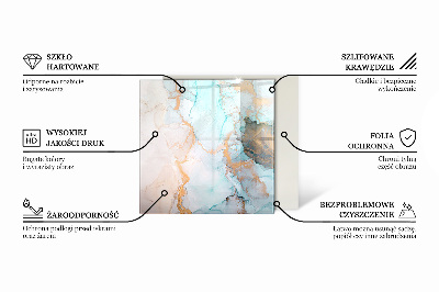 Glass fire hearth rectangular Marble structure pattern