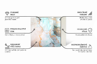 Glass fire hearth rectangular Marble structure pattern