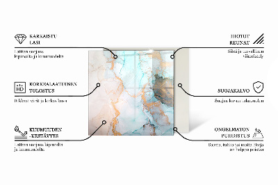 Glass fire hearth rectangular Marble structure pattern