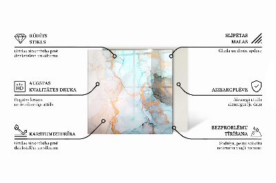 Glass fire hearth rectangular Marble structure pattern