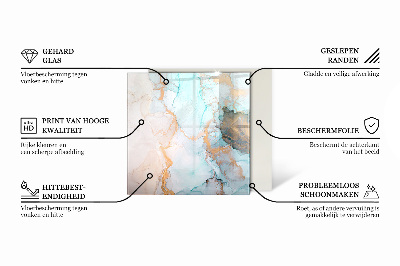 Glass fire hearth rectangular Marble structure pattern