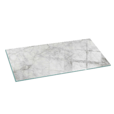 Glass fire hearth rectangular Marble structure pattern