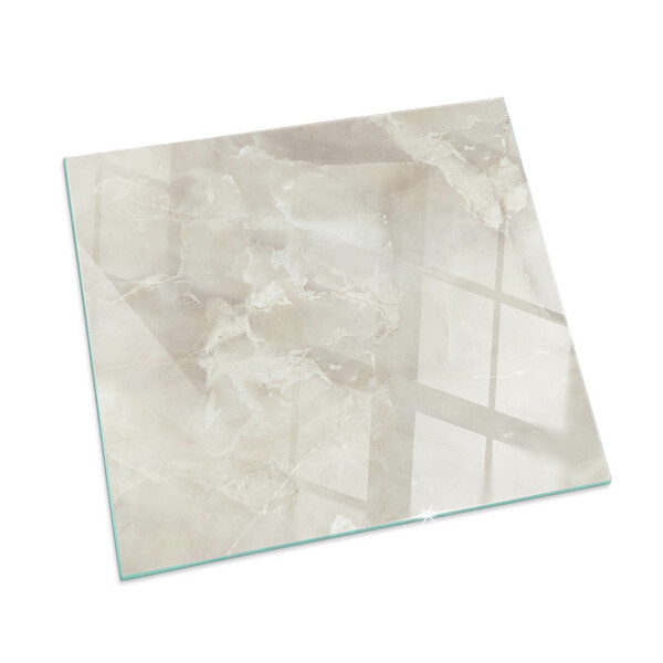 Corner glass hearth rectangular Natural marble pattern