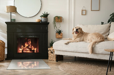 Corner glass hearth rectangular Natural marble pattern