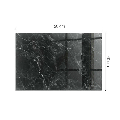 Glass fire hearth rectangular Elegant marble pattern