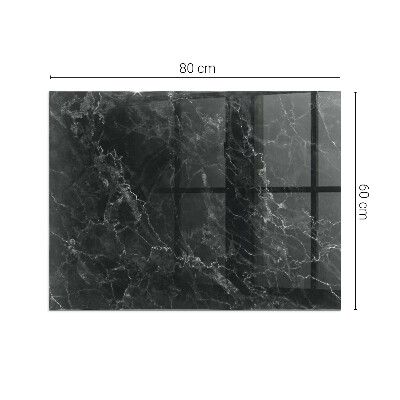 Glass fire hearth rectangular Elegant marble pattern
