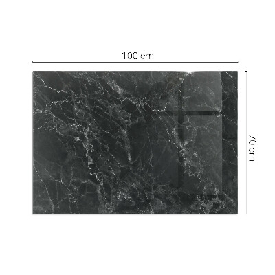 Glass fire hearth rectangular Elegant marble pattern