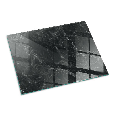 Glass fire hearth rectangular Elegant marble pattern