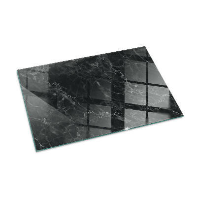 Glass fire hearth rectangular Elegant marble pattern