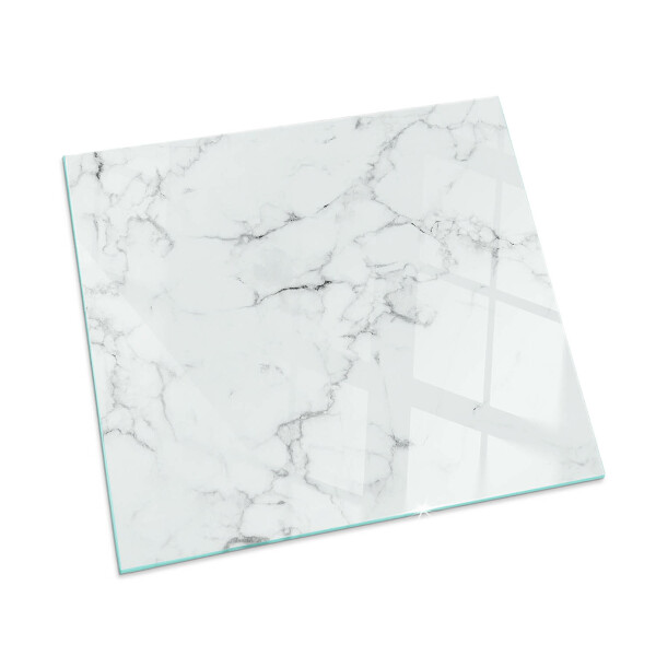 Glass fire hearth rectangular Marble pattern with veins
